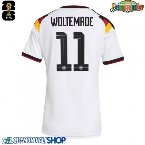 Maglie da calcio Germania Nick Woltemade #11 Prima Maglia Femminile Mondiali 2026  Manica Corta